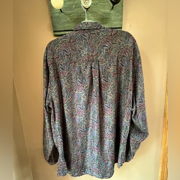 Vintage On The Brink Men's Silk long Sleeved Shirt Size XL - Picture 4 of 14